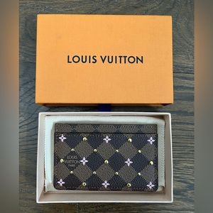 Louis Vuitton Damier Ebene Studded Card Holder